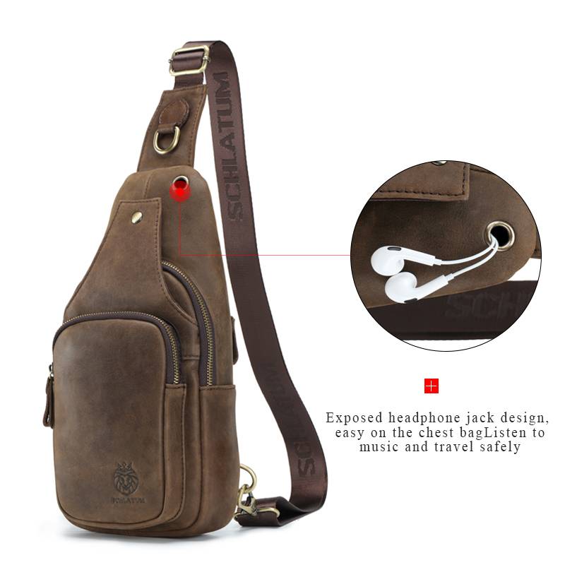 SCHLATUM 100% sac de poitrine  - Leather Backpack Vintage avis et prix