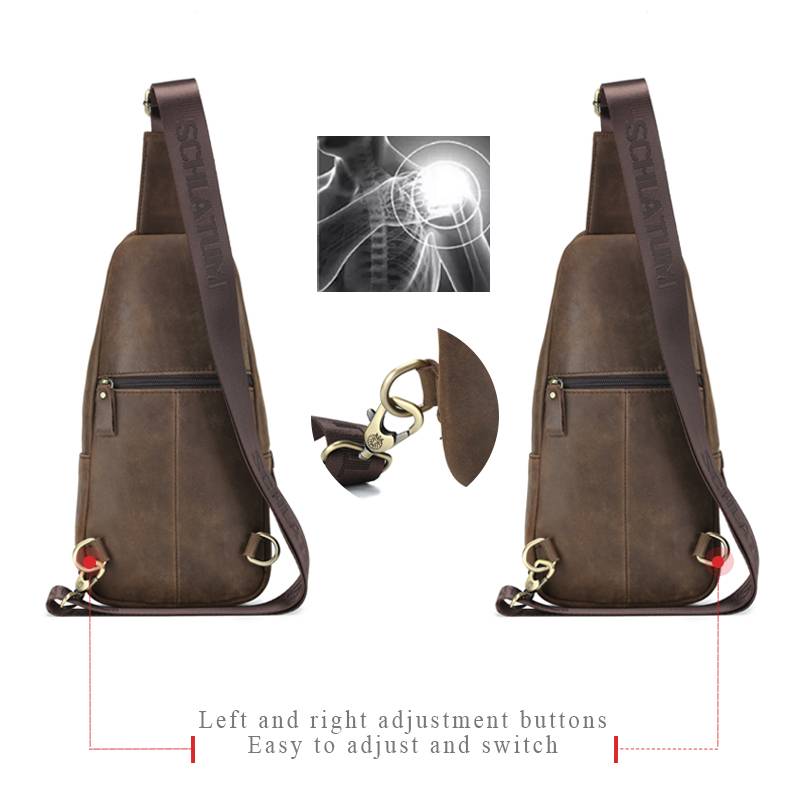 SCHLATUM 100% sac de poitrine  - Leather Backpack Vintage avis et prix