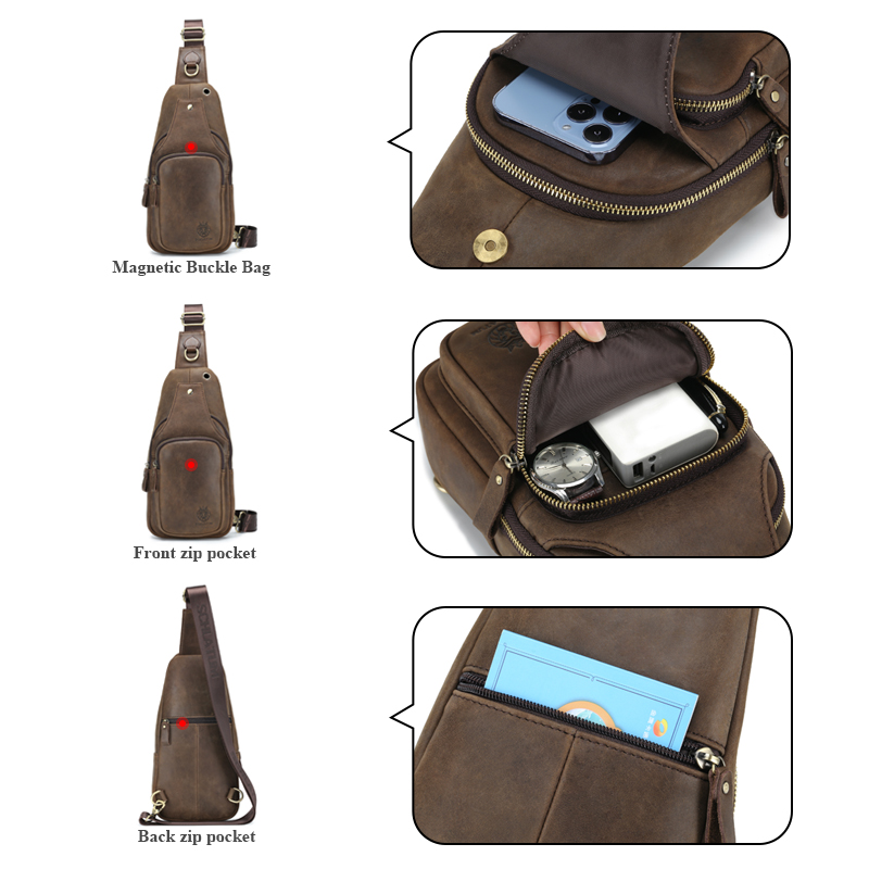 SCHLATUM 100% sac de poitrine  - Leather Backpack Vintage avis et prix