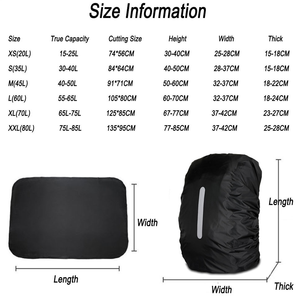 KoKossi 1 pièces 25-80L sac à  - Rain Cover Backpack avis et prix