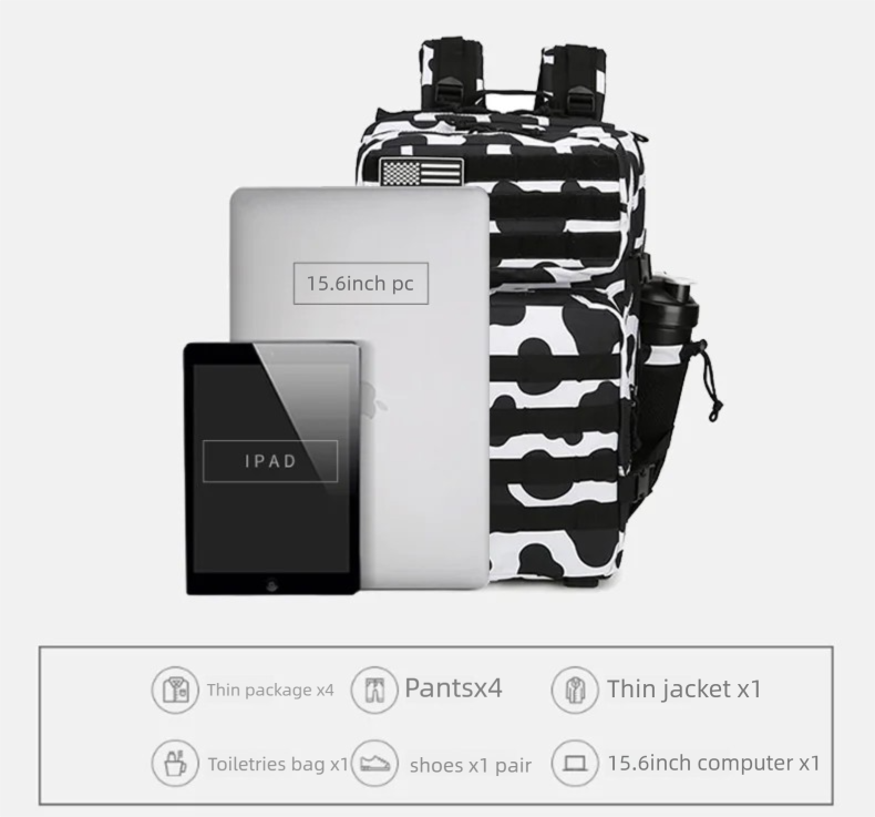 Sac à dos tactique 45L/35L/25L - Hiking Backpack Waterproof avis et prix