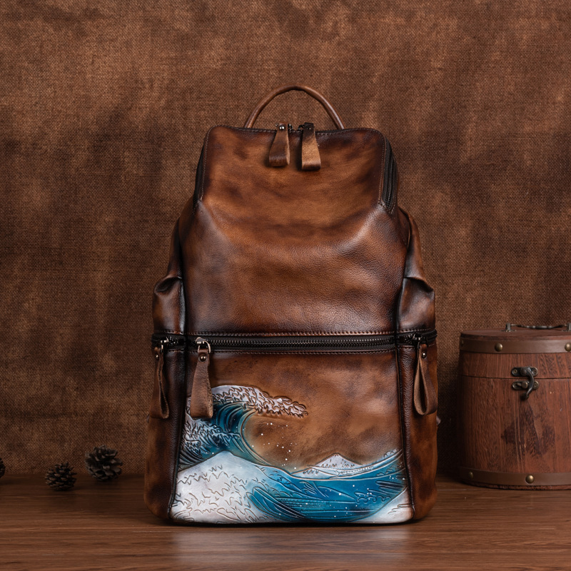 Sac à dos en cuir véritable so - Leather Backpack Vintage avis et prix