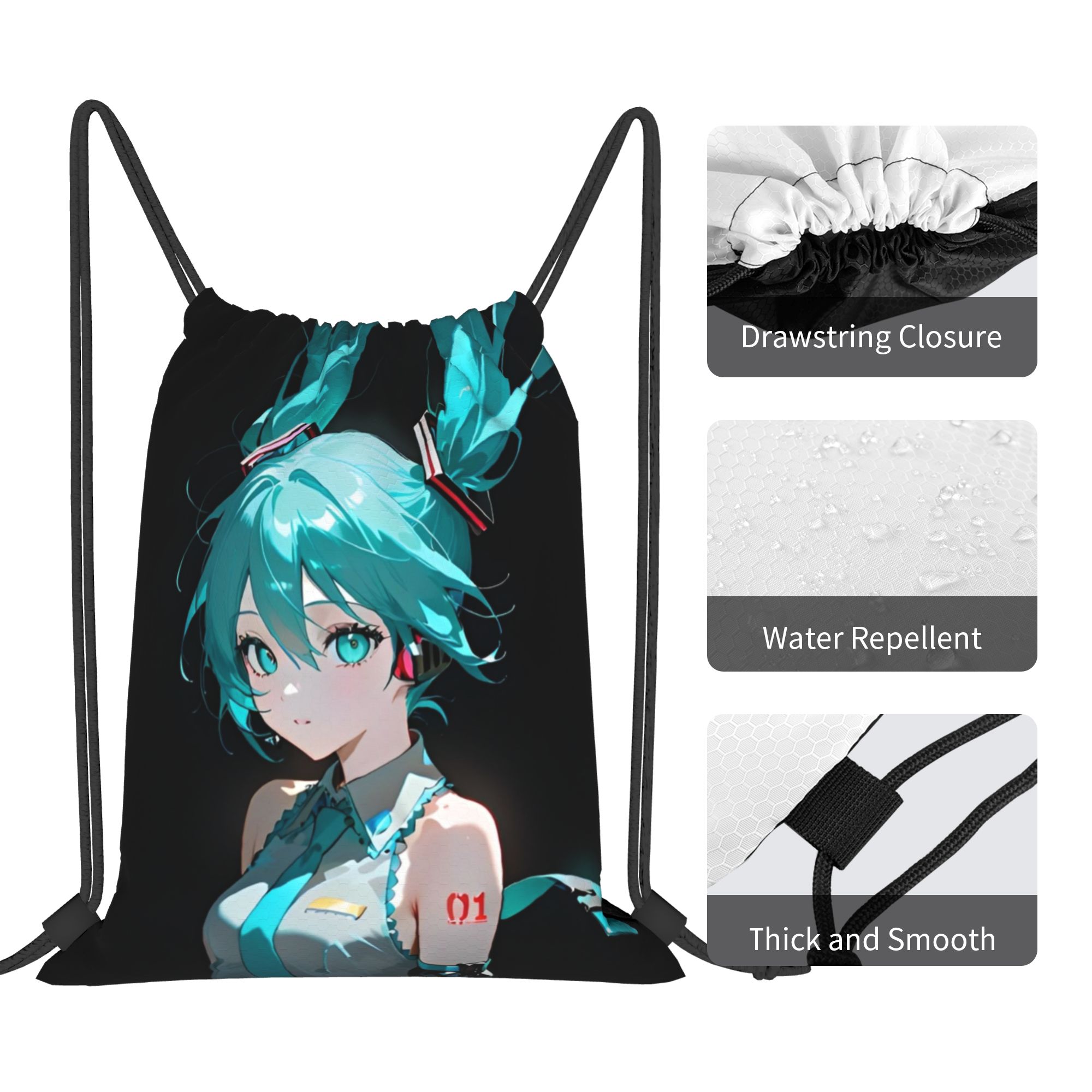 H-Hatsunes Mikus Sac à dos à c - Drawstring Gym Bag avis et prix